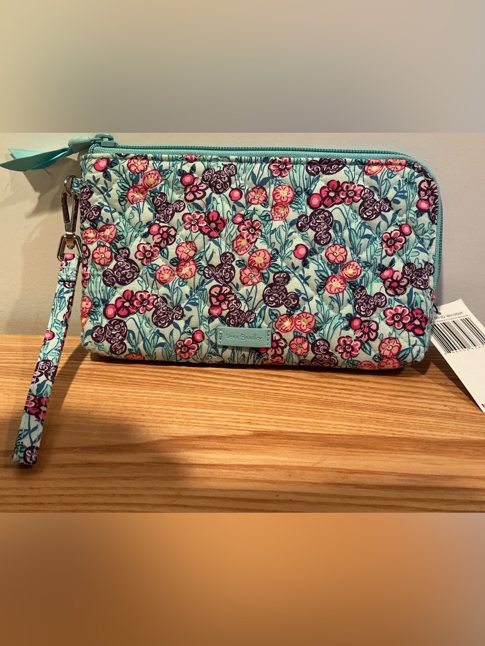 NWT Disney Vera Bradley RDID Wristlet Mickeys Colorful Meadow Retired